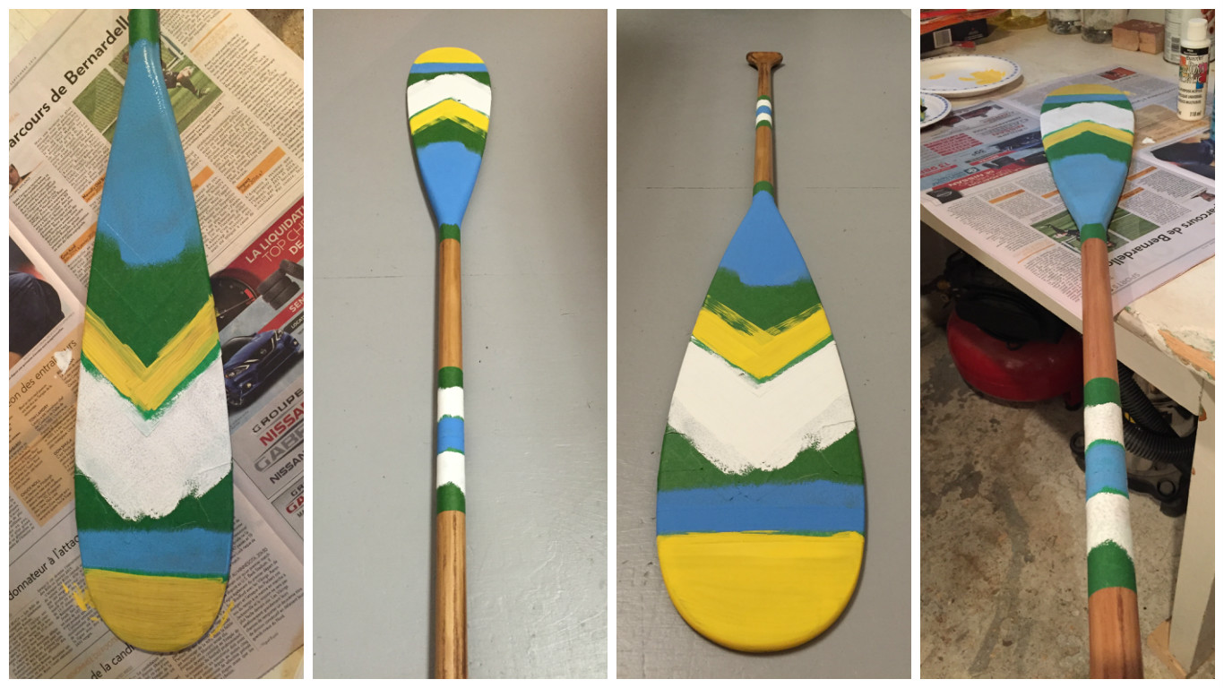 Nautical painted oar DIY Montreal