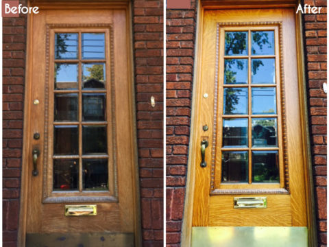 refinish exterior wood door