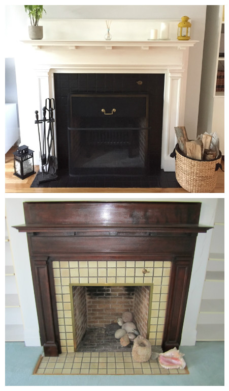 Fireplace mantel makeover
