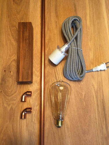 copper pipe wall light