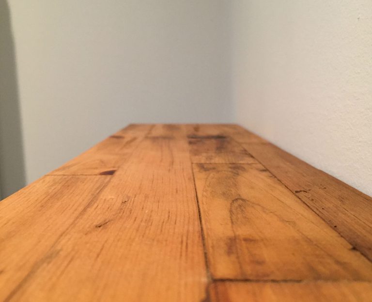Butcher block floating shelf DIY Montreal