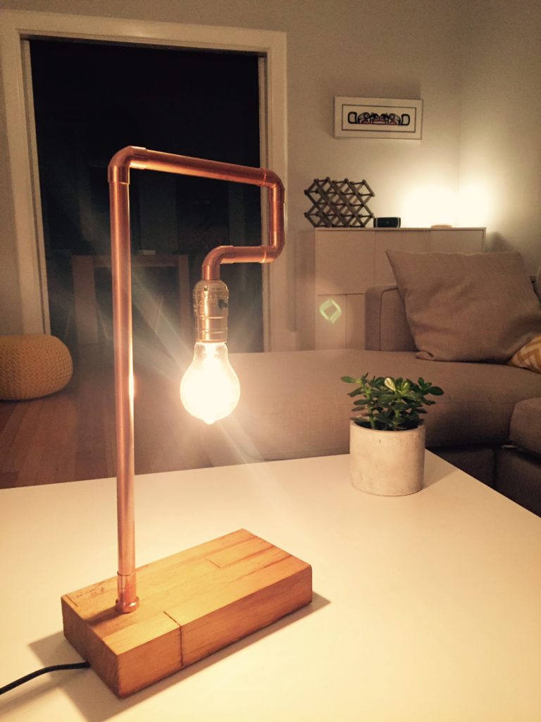 copper pipe table lamp