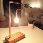 Wood Chandelier copper pipe table lamp