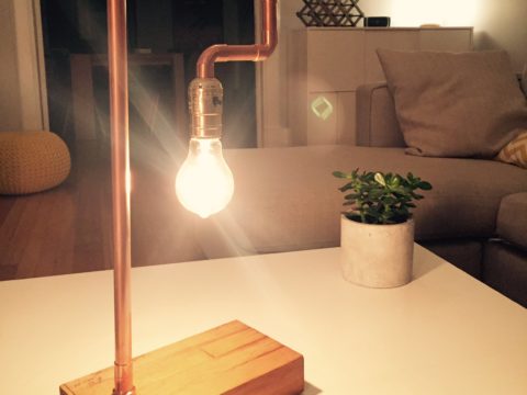 copper pipe table lamp