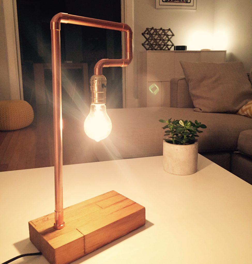 copper pipe table lamp