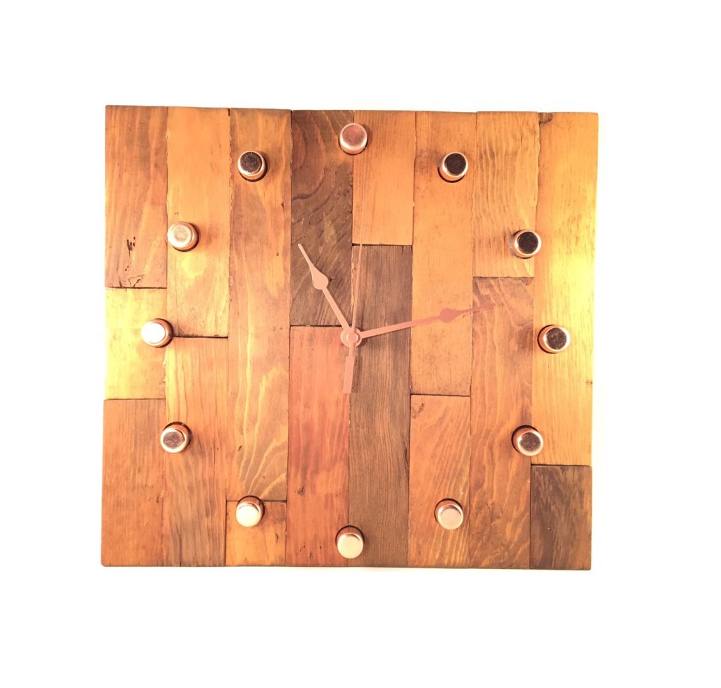 DIY butcher block clock