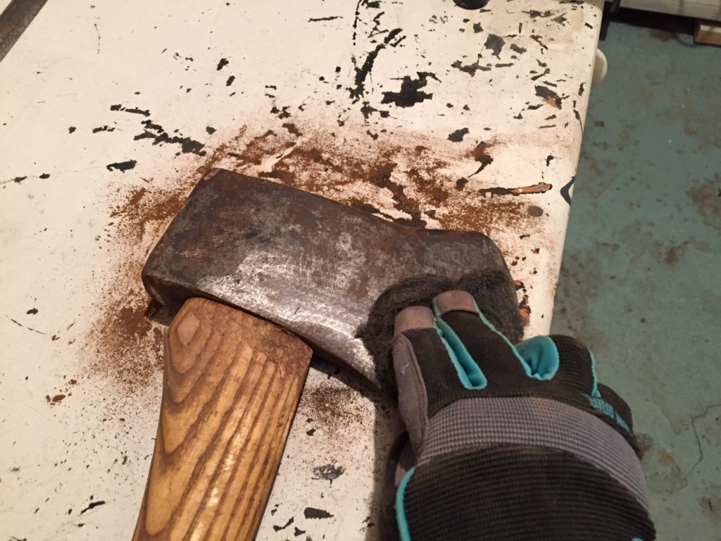 sharpen old dull axe