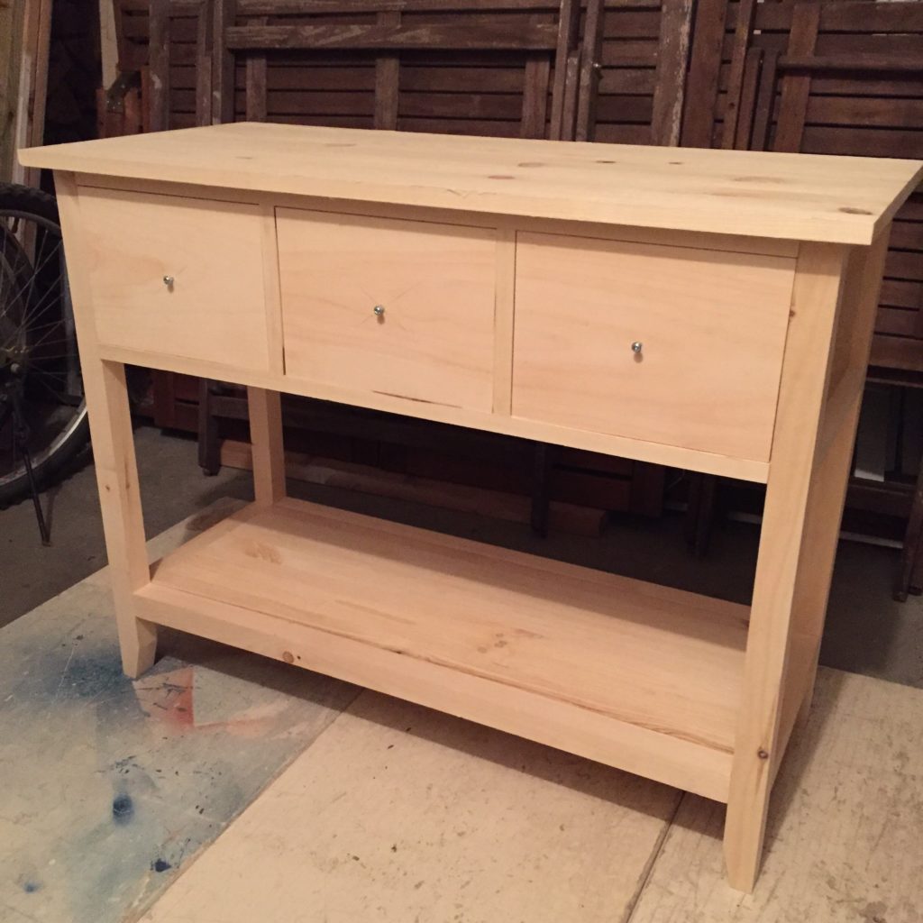 diy 3 drawer compact console table