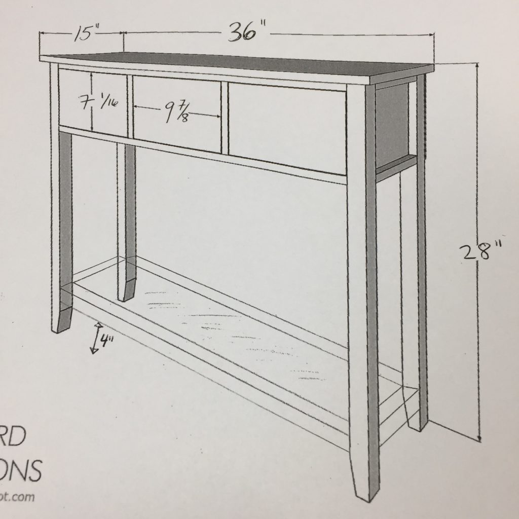 mini console table