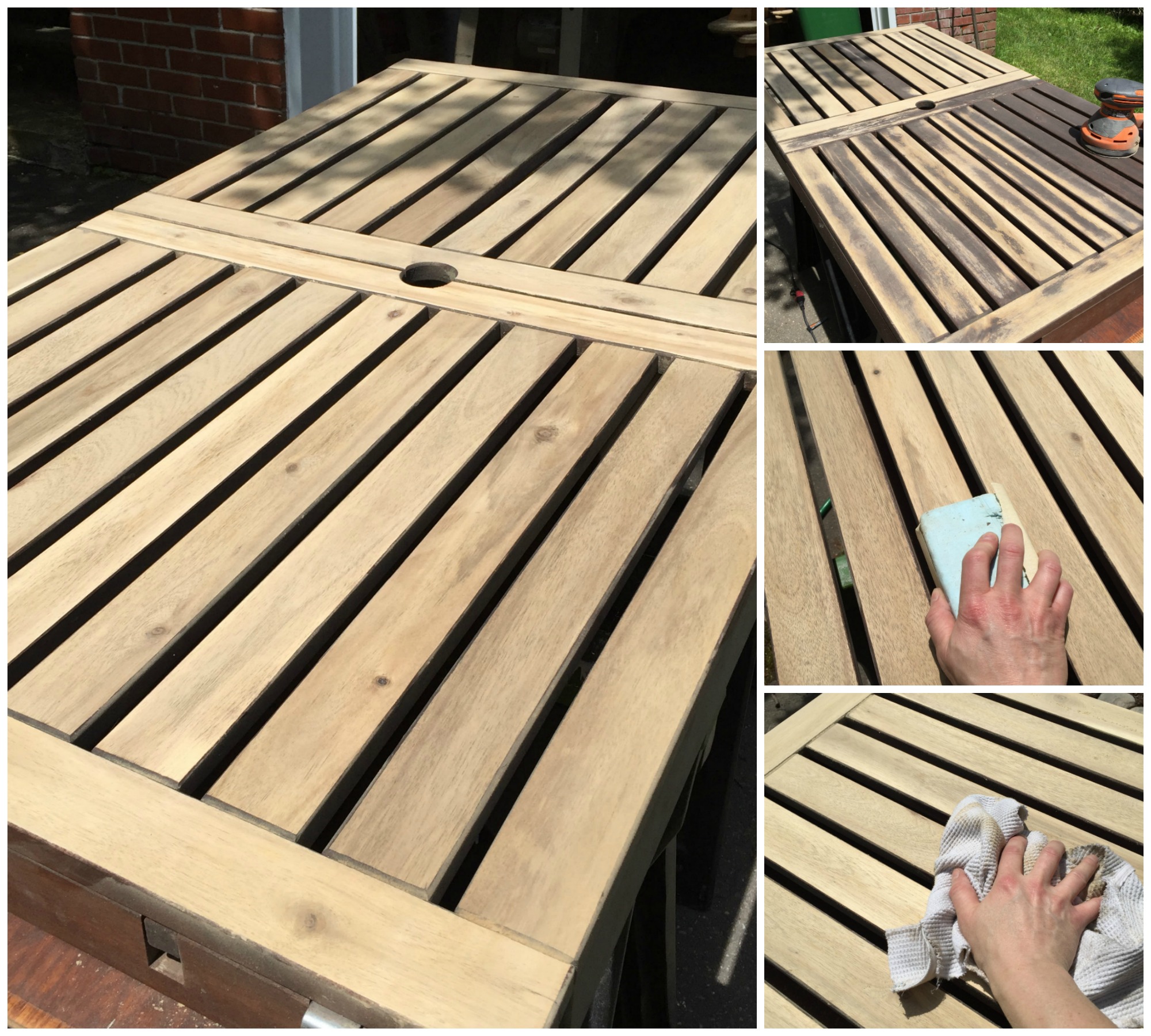 Refinishing Ikea wooden outdoor patio furniture DIY Montreal