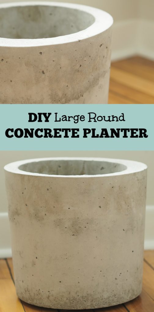 DIY large round concrete planter