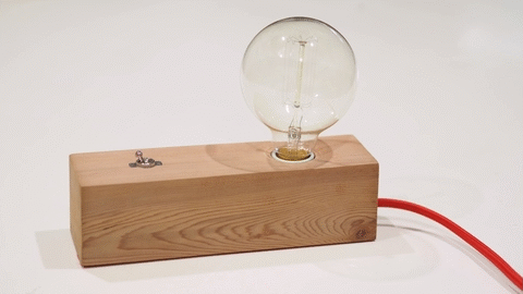 DIY Wood block Edison lam