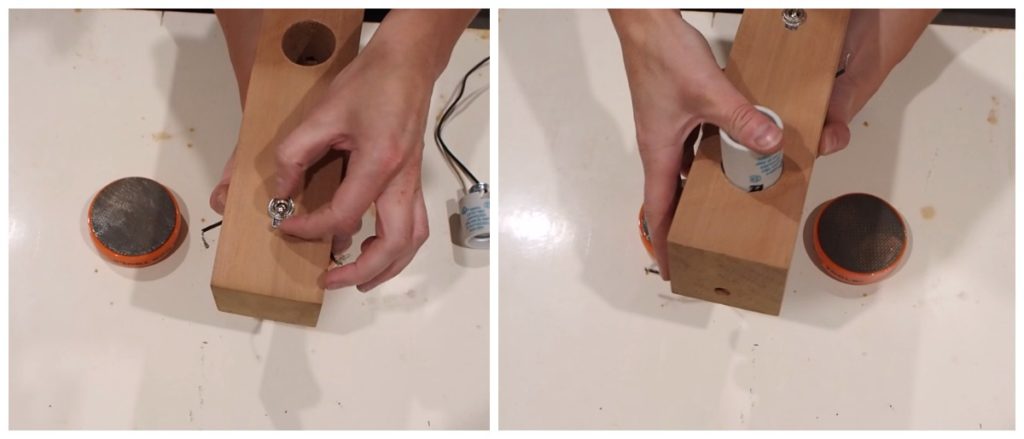 DIY Wood block Edison lam