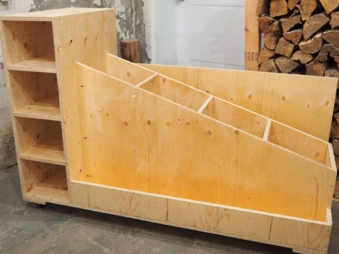 rolling mobile lumber storage rack
