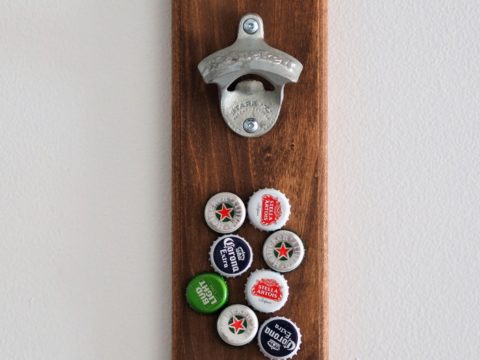 DIY bottle opener with magnetic catch