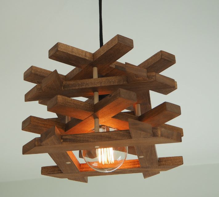 Diy Wood Chandelier Half Lap Joints, Wooden Ceiling Lamp Diy