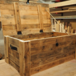 Mid-century Nightstand with Hexagon pattern drawers DIY Barn wood storage trunk