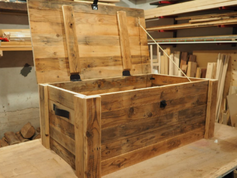 DIY Barn wood storage trunk