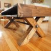 Farmhouse industrial coffee table X legs steel pipe