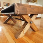 Wooden Storage Chest DIY Farmhouse industrial coffee table X legs steel pipe