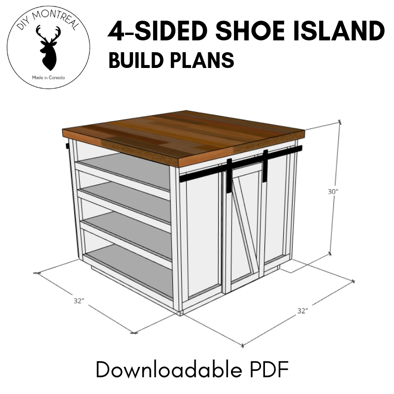 4 Sided Walk In Closet Shoe Island Pdf Build Plans