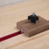 Miter saw station - adjustable stop block