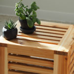 Outdoor side table built using dowels