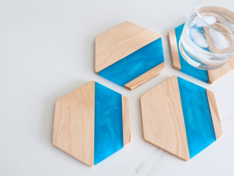How to make Wood and Epoxy Hexagon Coasters