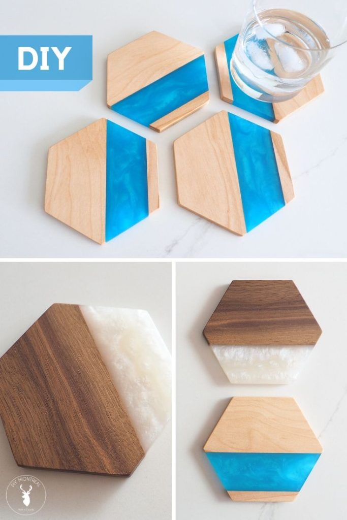 DIY Wood & Epoxy Hexagon Coasters