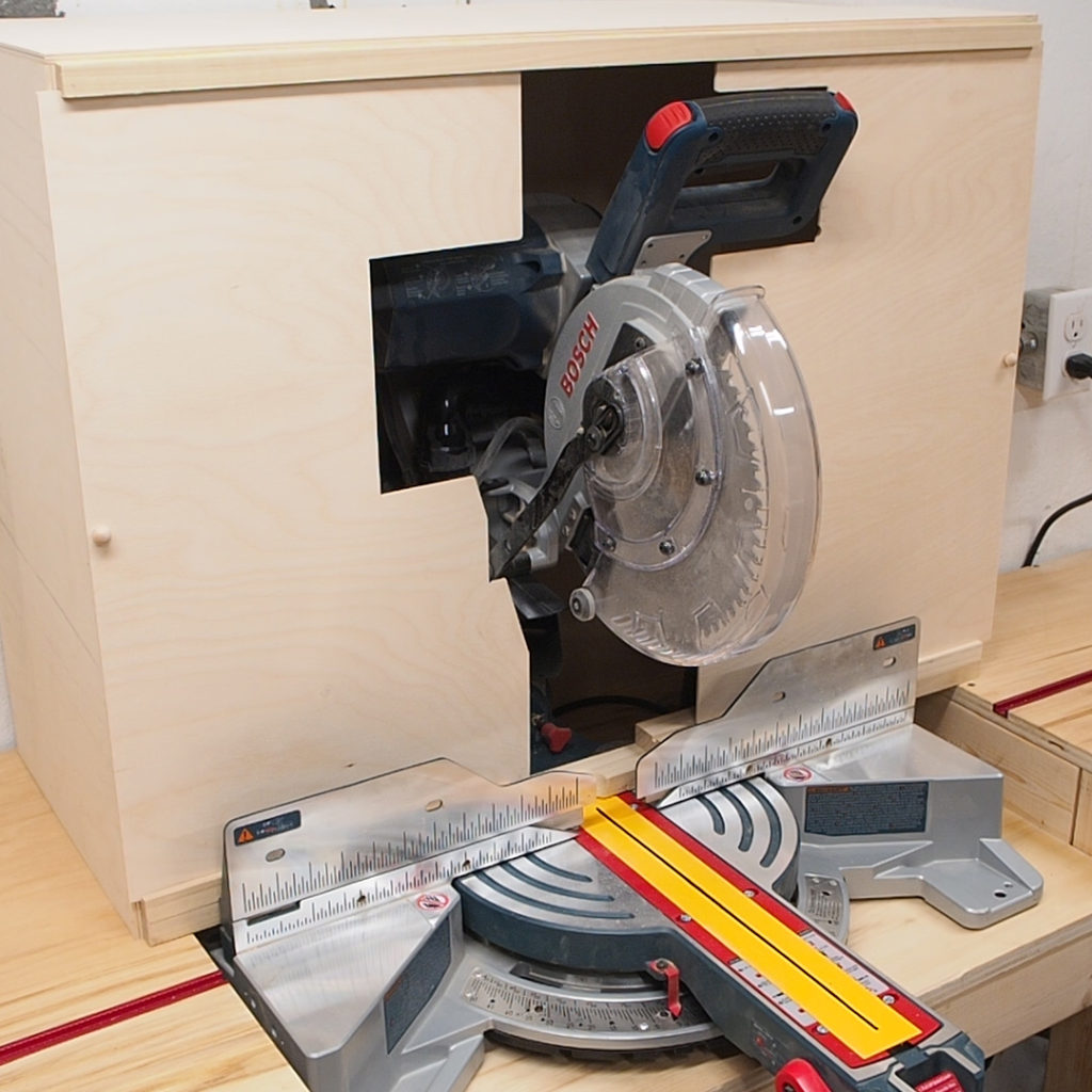 Miter Saw Dust Collection Miter Saw Dust Collection - Dust hood with sliding doors