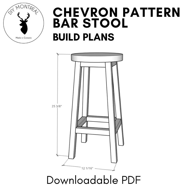 Chevron Pattern Bar Stool Pdf Build Plans Diy Montreal - Diy Bar Stool Plans