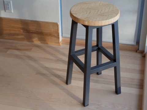 Chevron pattern bar stool