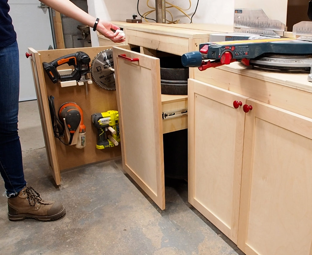 Miter saw station storage upgrades