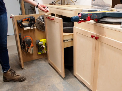 Miter saw station storage upgrades