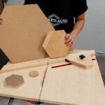 Mobile French Cleat Tool Storage Cart (Step-by-Step Build) Hexagon Cutting Jig | How to Cut Hexagons out of wood