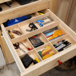 Router Cabinet DIY DRAWER DIVIDERS WITH SLIDING TRAY - Drawer organizers - Shop storage