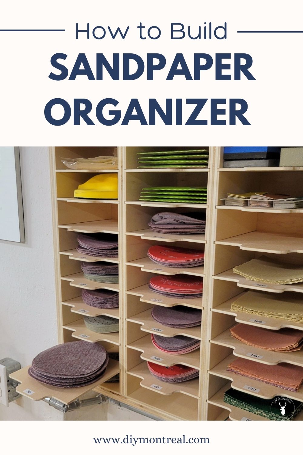 Sandpaper Organizer and Storage DIY Montreal