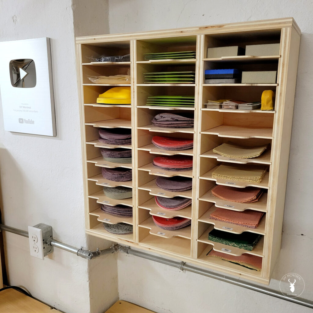 Sandpaper Organizer and Storage Cabinet