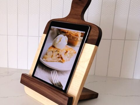 DIY cookbook iPad stand