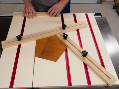 How to cut a wooden pentagon on the table saw