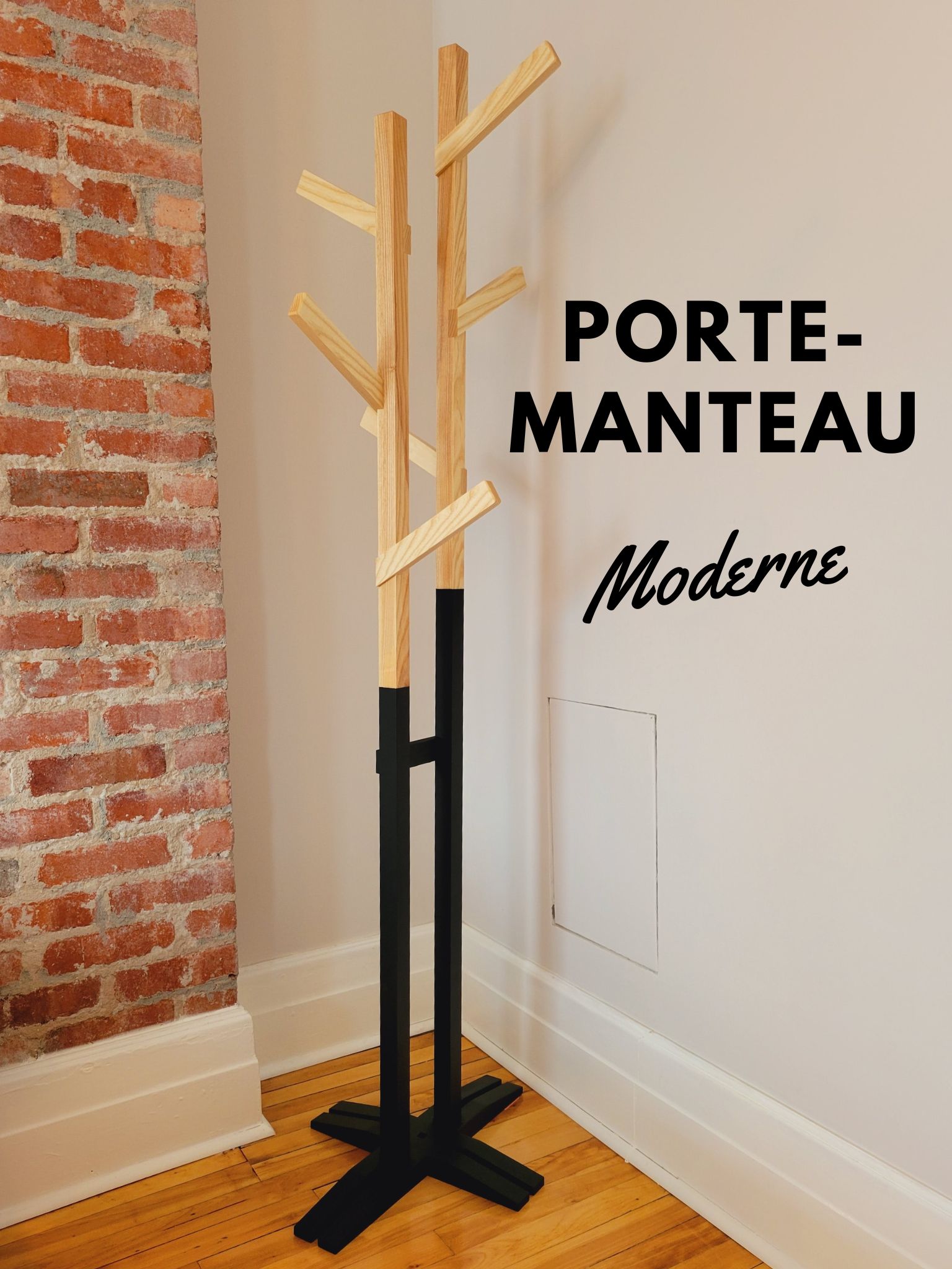 Portemanteau Moderne Fer 120cm - Entrée, Couloir - Noir (Sans Marque)