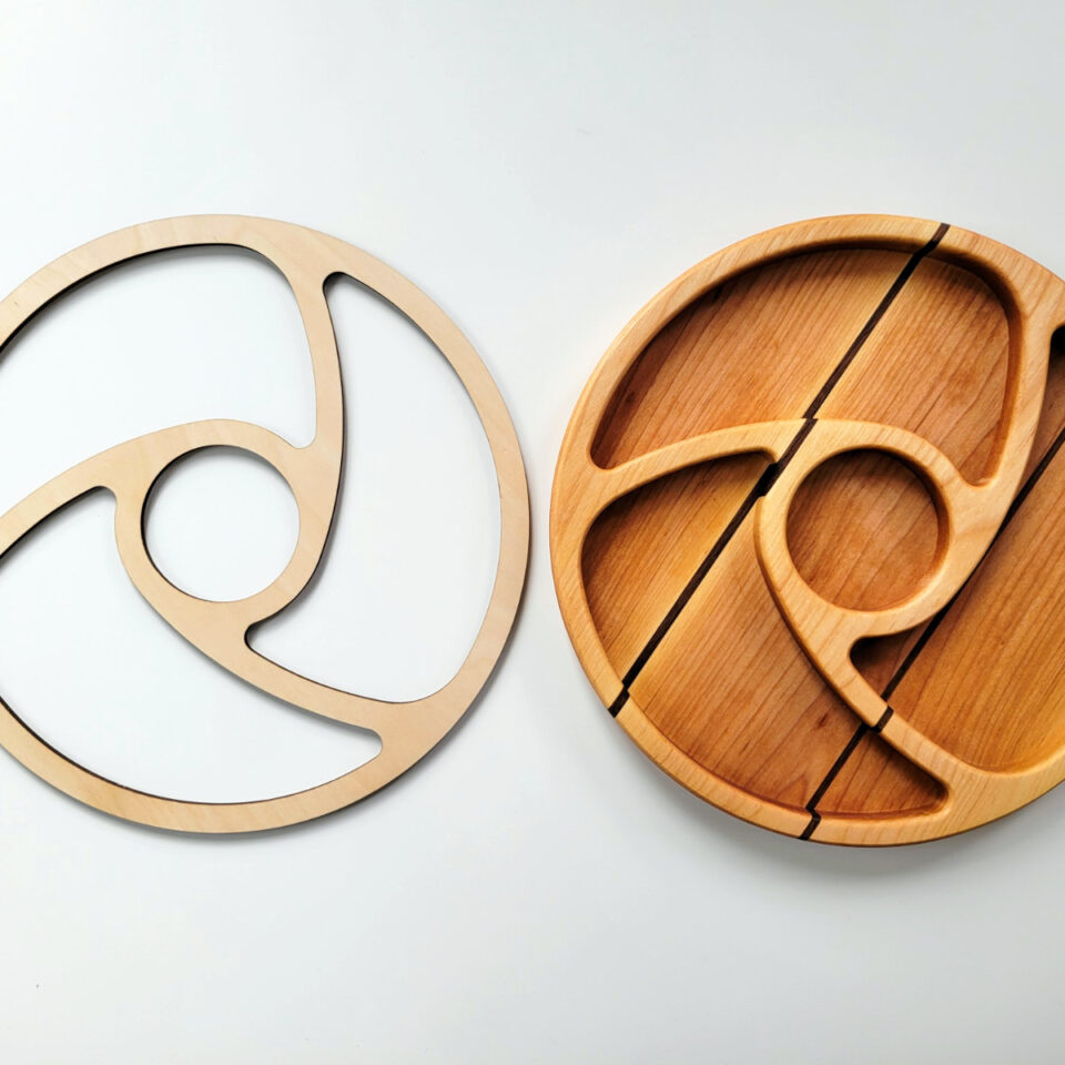 Round Swirl (3) Serving Tray Router Template DIY Montreal