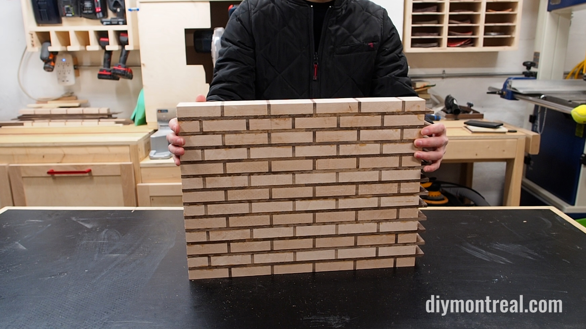 Brick Pattern End Grain Cutting Board DIY Montreal