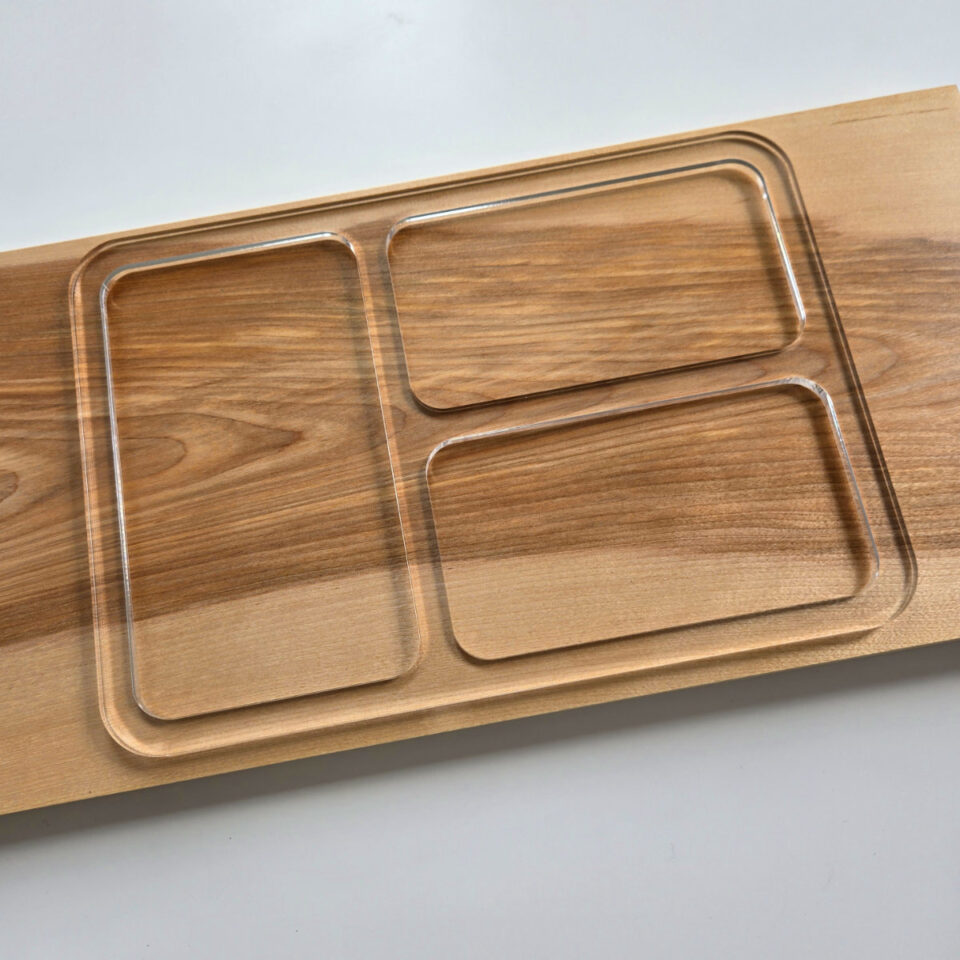 Valet Tray EDC | Rectangle 3-pocket | Acrylic Router Template - DIY ...